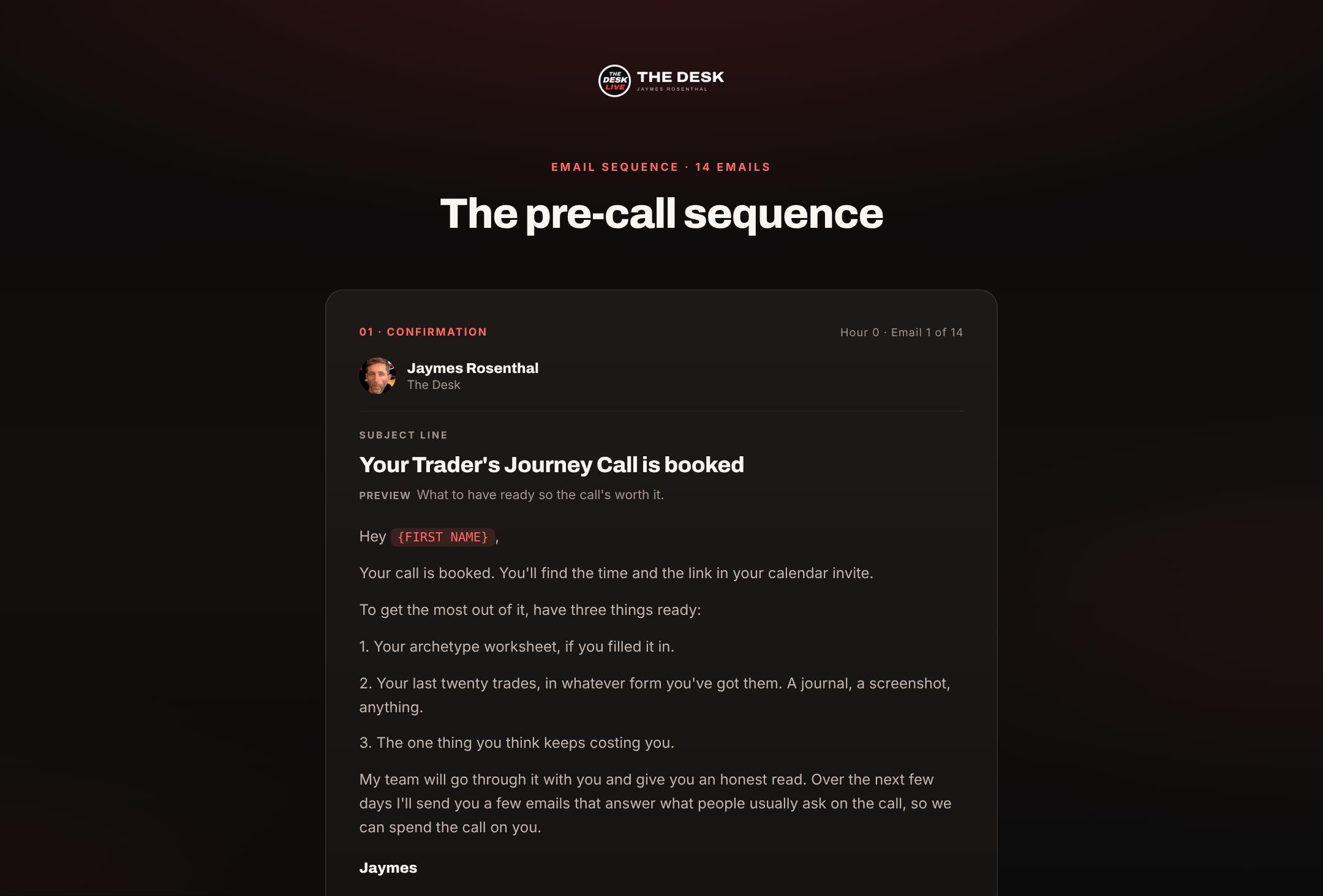 Pre-call sequence preview