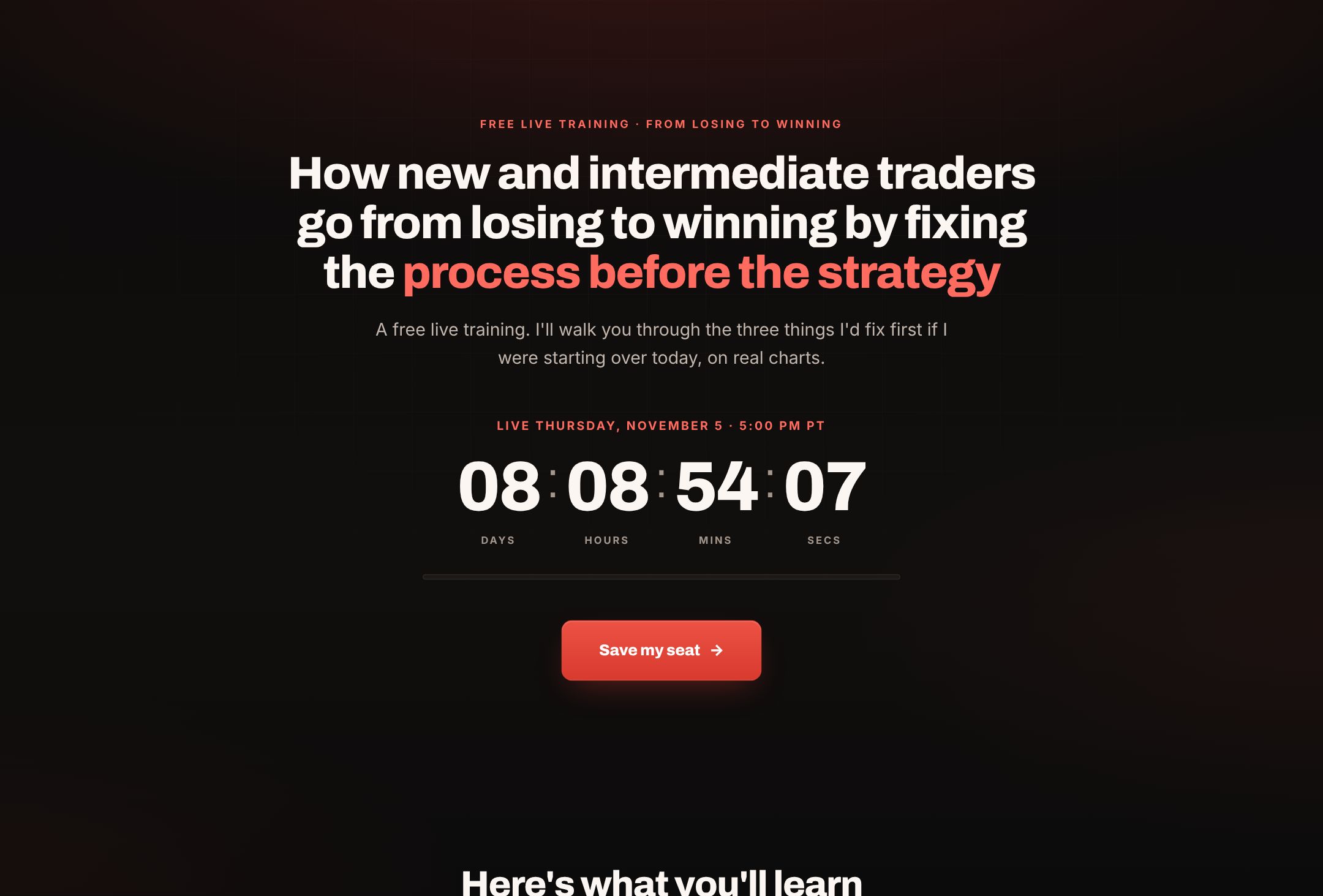 Registration page preview